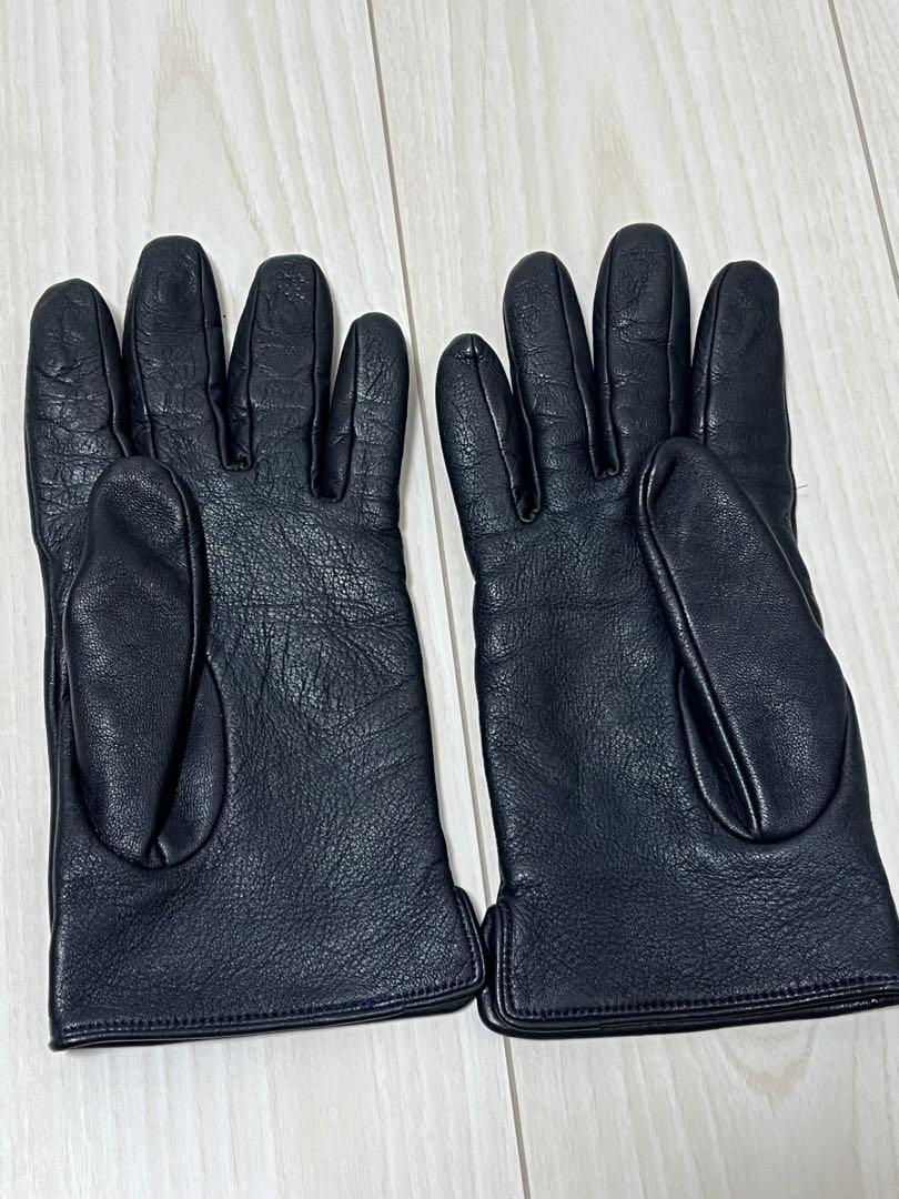 vivian westwood 黒 レザー 手袋 スナップボタン付き