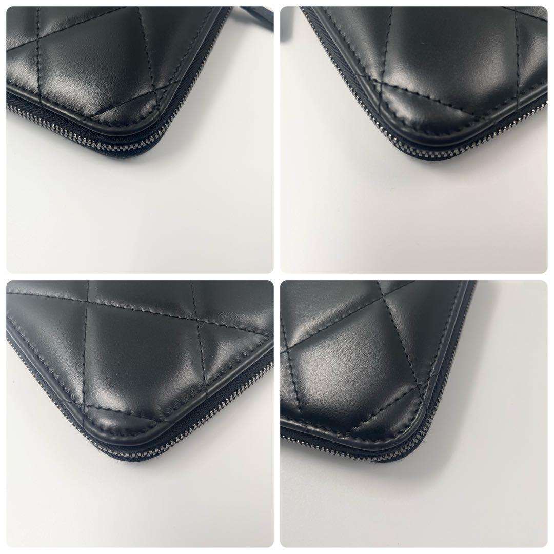 【✨付属品完備 極美品】 バレンシアガ 長財布 キルティング ラウンドジップ 黒