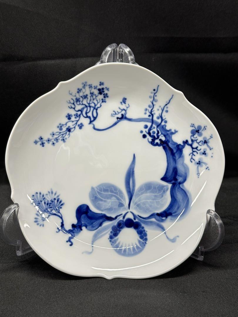 ③ 【USED美品】meissen ブルーオーキッド　プレート　18.5cm食器