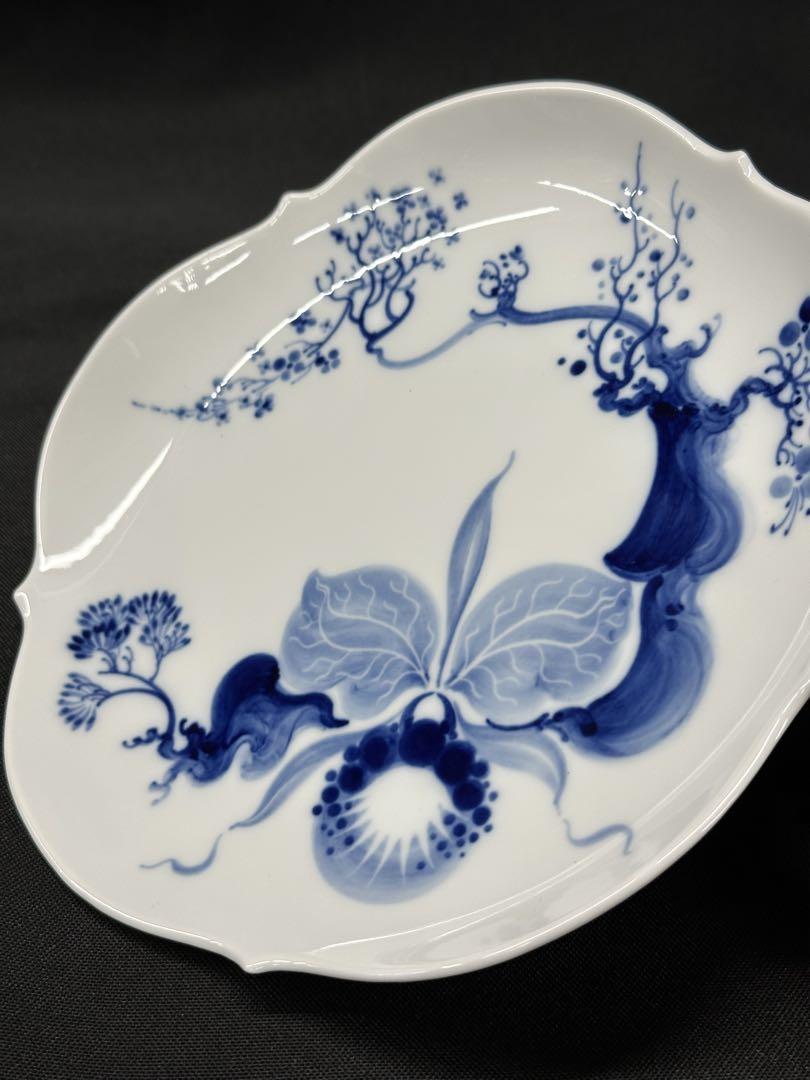 ③ 【USED美品】meissen ブルーオーキッド　プレート　18.5cm