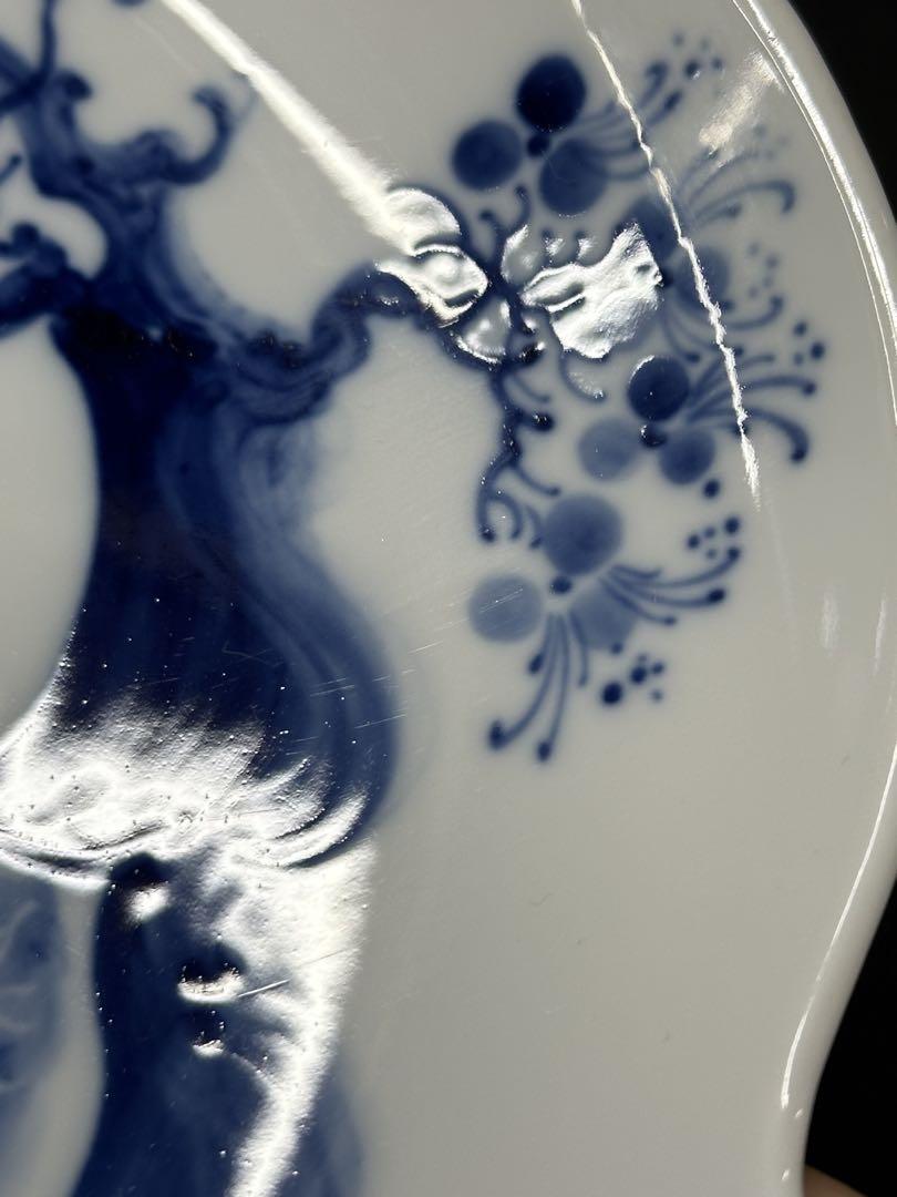 ③ 【USED美品】meissen ブルーオーキッド　プレート　18.5cm