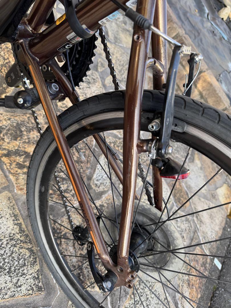 ブラウン 折りたたみ自転車 Shimano 105