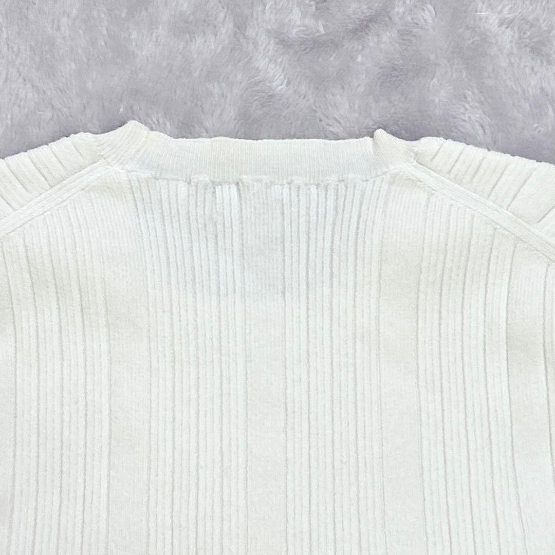 Drawer 近年モデル リブ ショート スリーブ ニット 半袖 M ホワイト