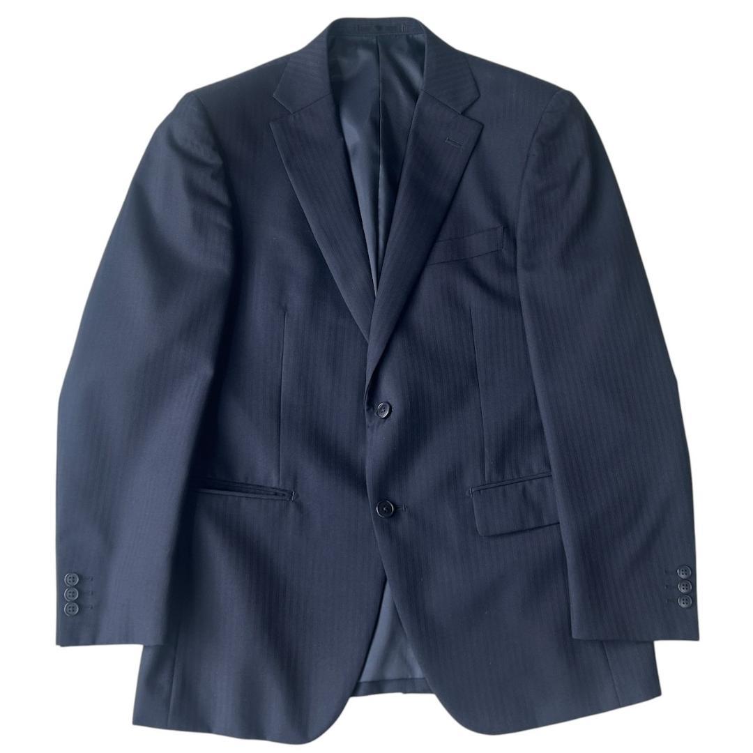 TOPVALUトップバリュー/シングルスーツ/ダークネイビーピンストライプ/L
