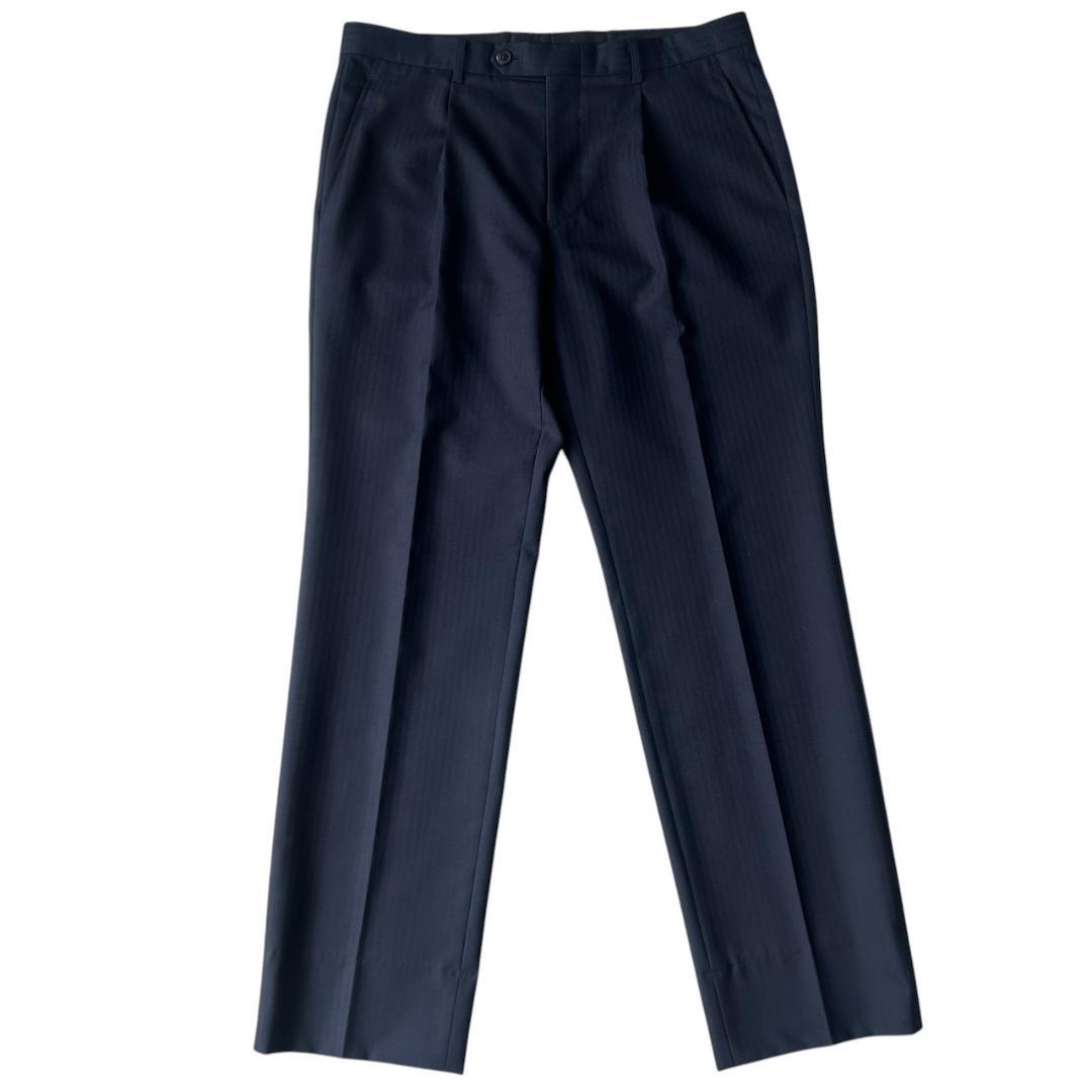 TOPVALUトップバリュー/シングルスーツ/ダークネイビーピンストライプ/L