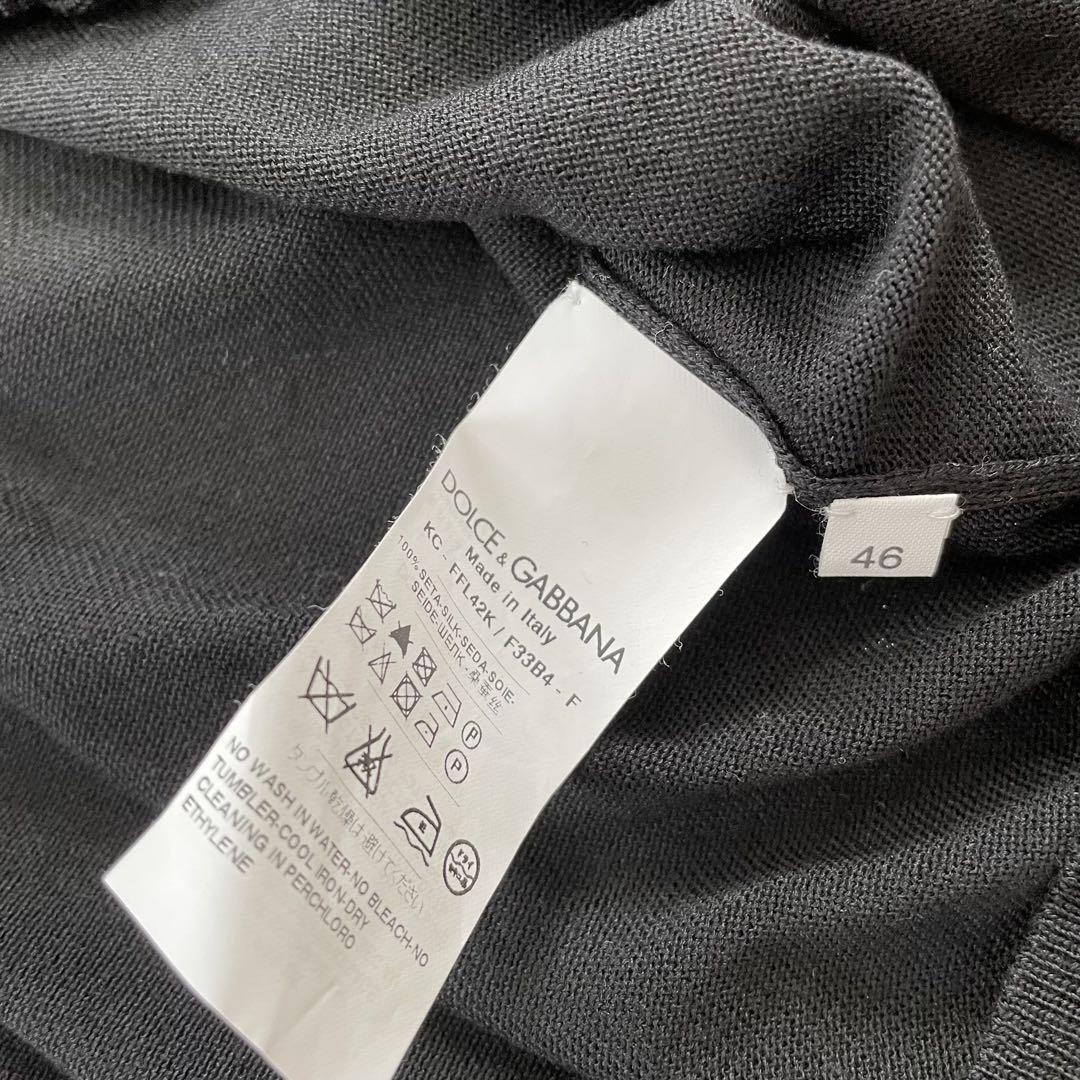 DOLCE&GABBANA カーディガン　シルク100% 黒 46 ドルガバ