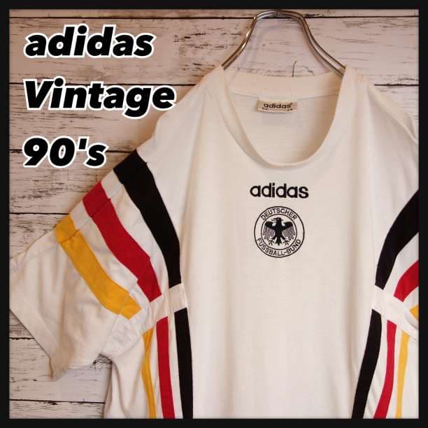 正規通販】 adidasアディダス ドイツ 刺繍 国旗タグ Tシャツ 90s iauoe