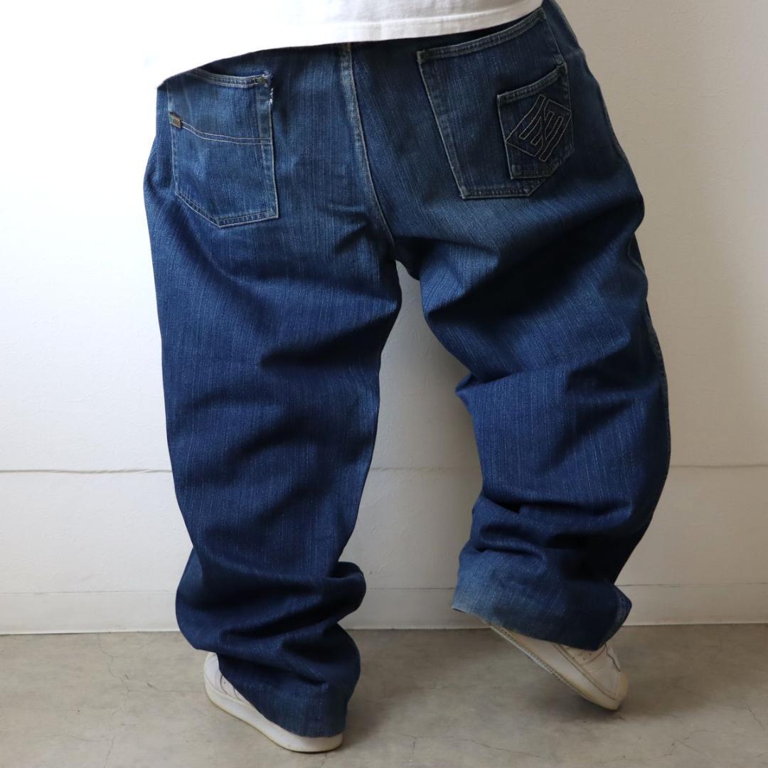 芸能人愛用 ENYCE 刺繡ロゴ ビックサイズ ワイド 極太 デニム エニーチェ パンツ