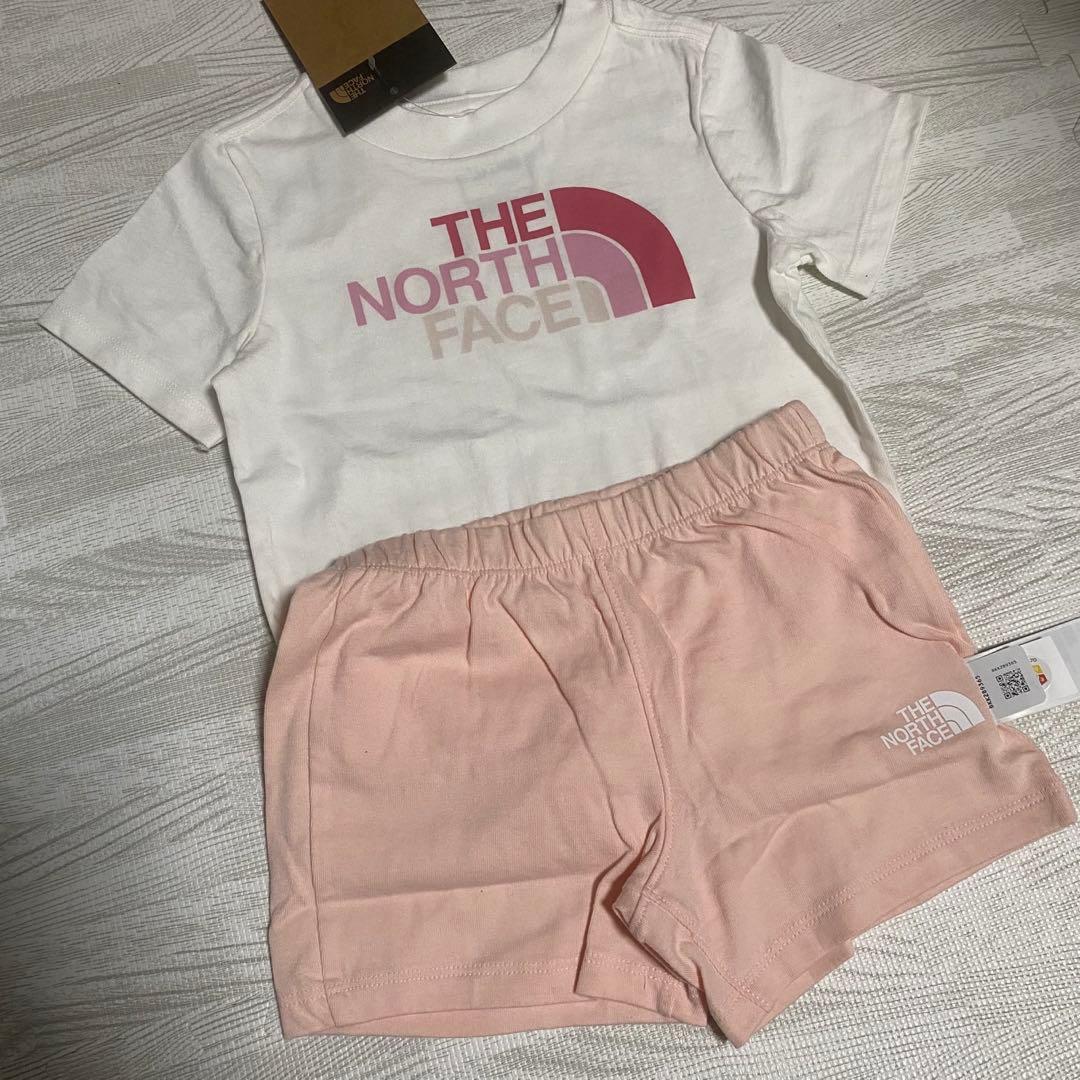 新品】ザノースフェイス キッズ セットアップ Tシャツ ピンク 100