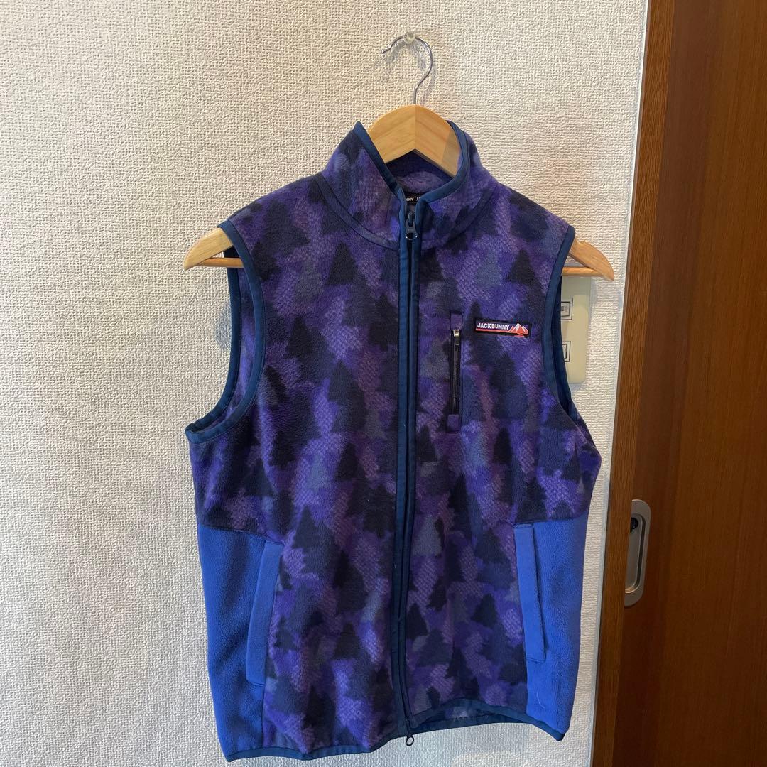 JACK BUNNY フリースベスト 紫 ツリー柄