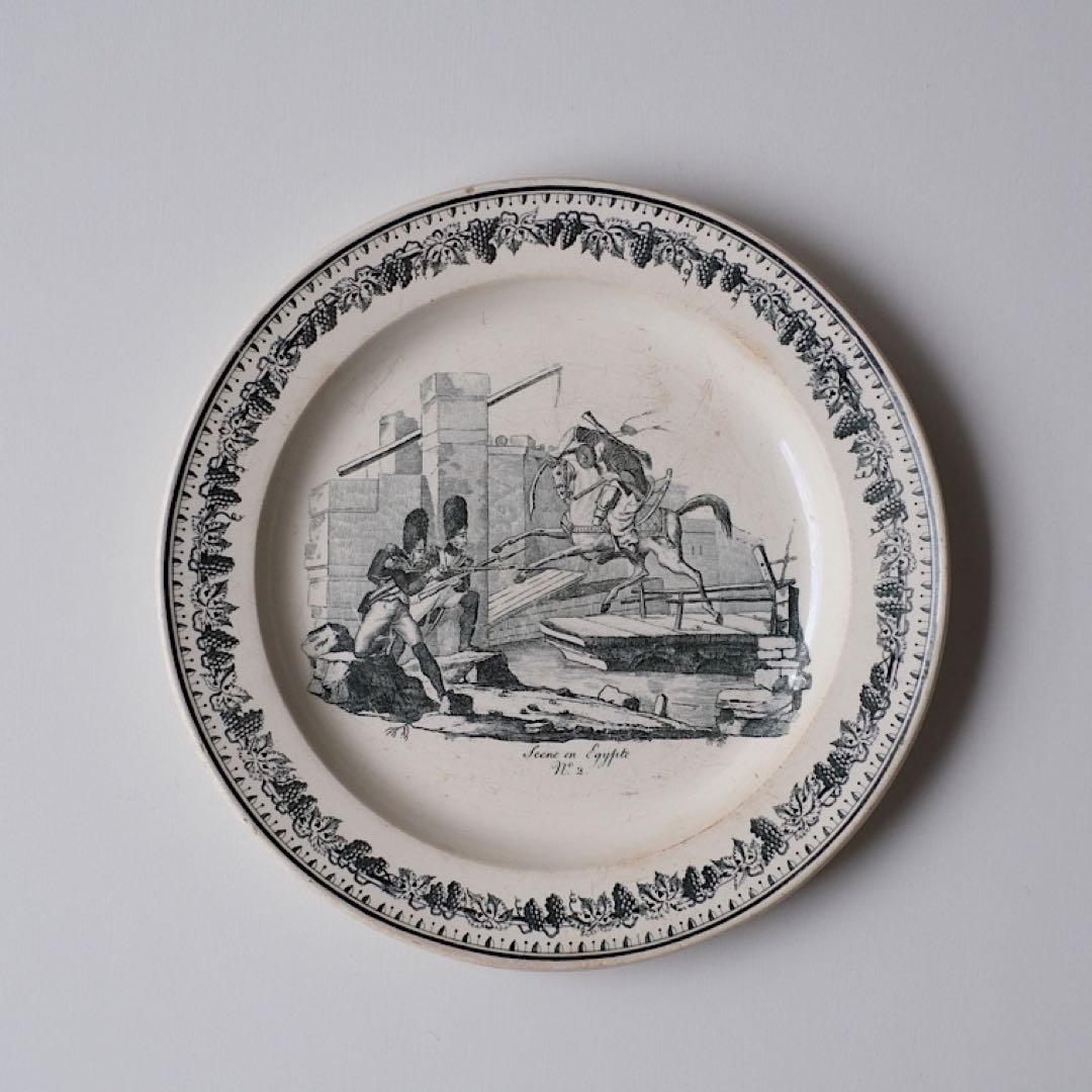 欲しいの Creil/grisailleplate クレイユ窯/グリザイユプレート アンティーク雑貨