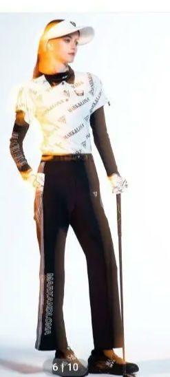 MARKANDLONA 黒 ストライプ ワイドパンツ