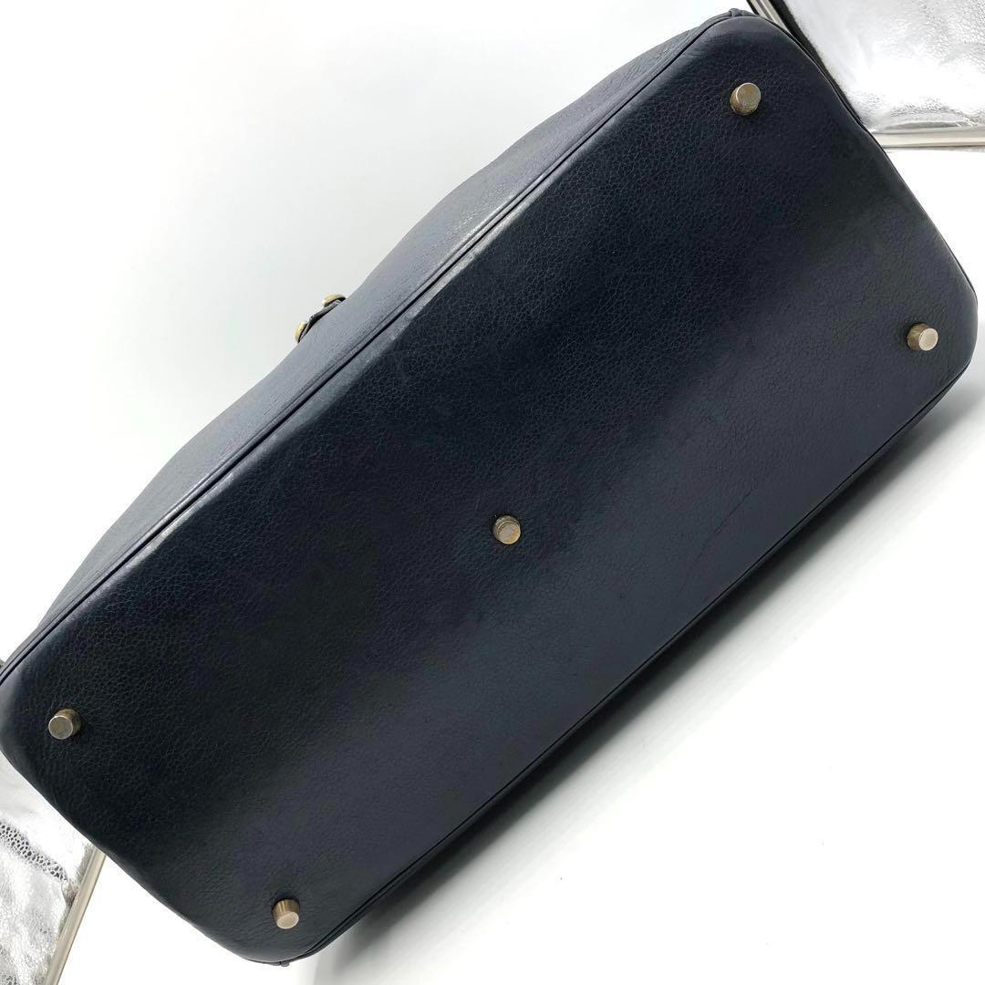美品 シセイ 981 フラップトートバッグ 肩掛け ビジネス レザー ネイビー系
