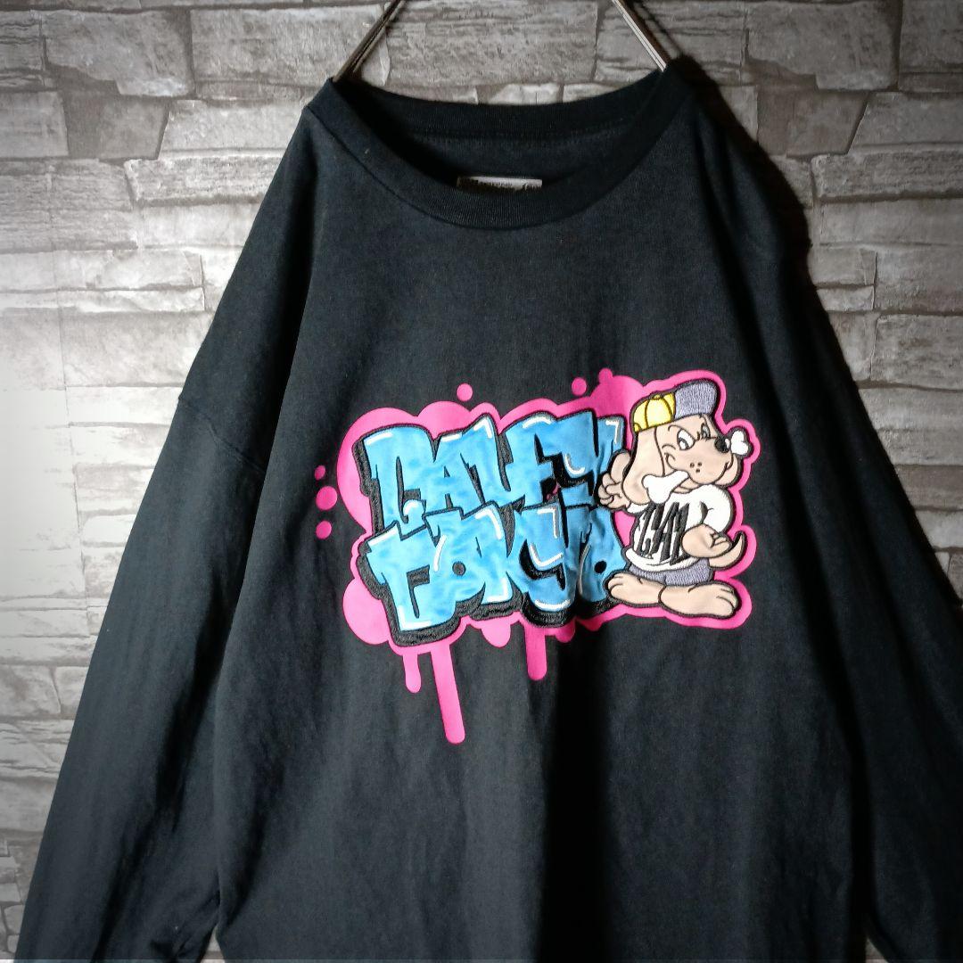 ガルフィー オーバーサイズロンＴ 刺繍ロゴ ドロップペイントデザイン ゆるダボ
