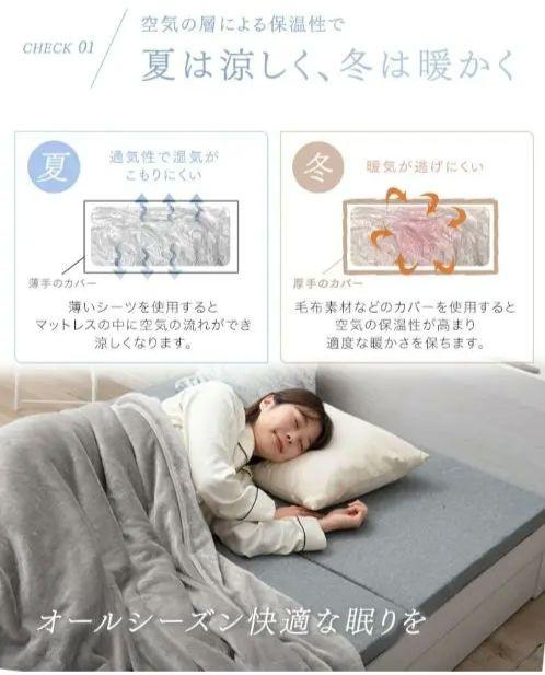 値下げ※未使用※【シングル】高反発マットレス 5cm 全部洗える