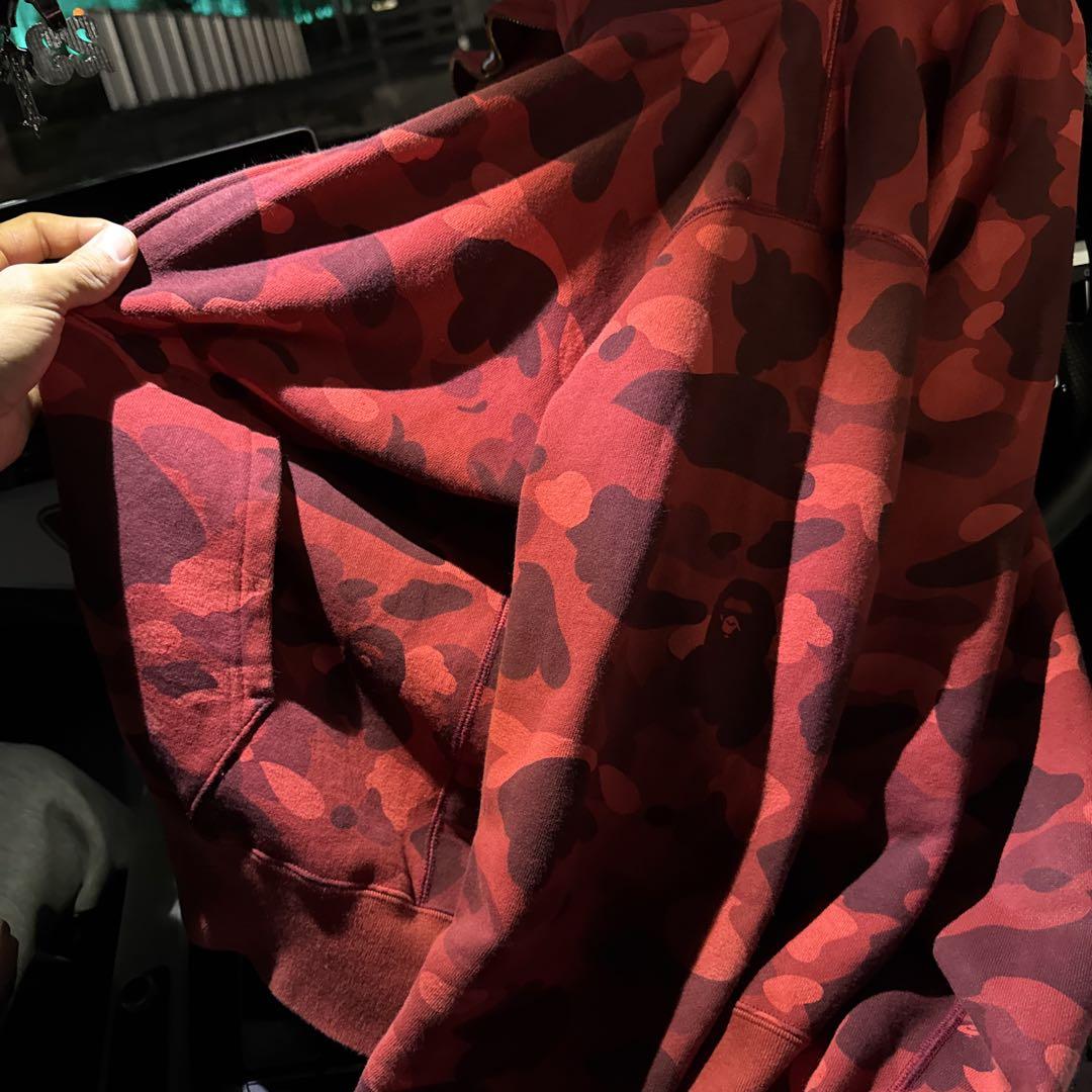 ベイシングエイプ A BATHING APE 赤 ダブルパーカー