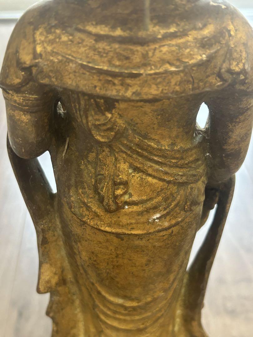 聖観世音菩薩 仏像 古銅鍍金 江戶時代 高50 c m 重4000克