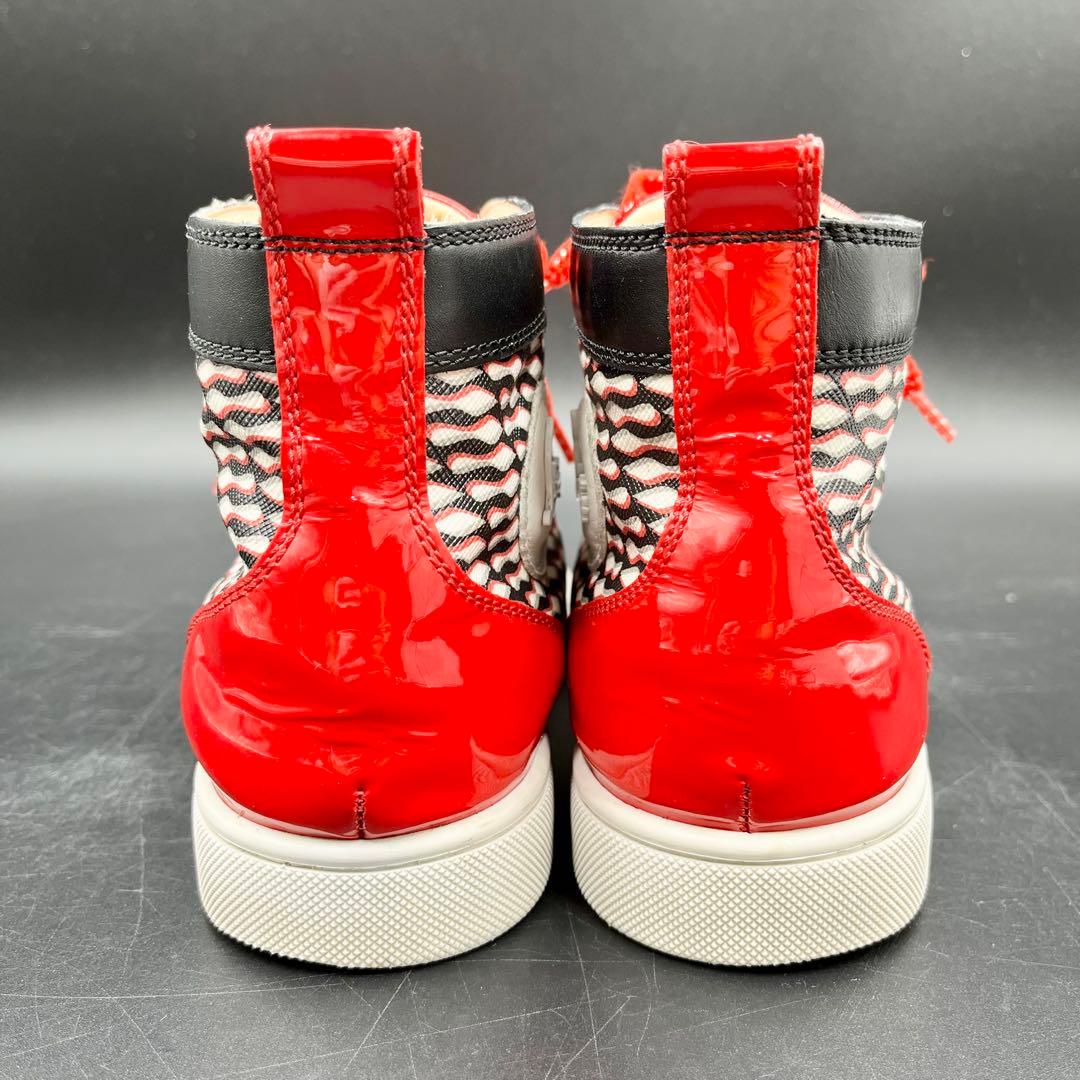 美品✨ ルブタン スパイクスタッズ ブラック×レッド 25cm相当 美品✨ ルブタン スパイクスタッズ ブラック×レッド 25cm相当