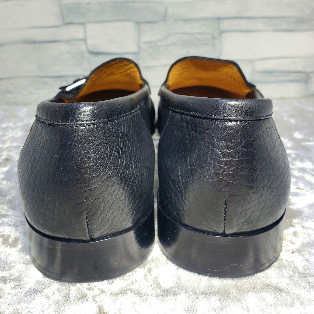 【美品】✨BALLY バリー 24.5cm ローファー 黒 シボレザー 38.5