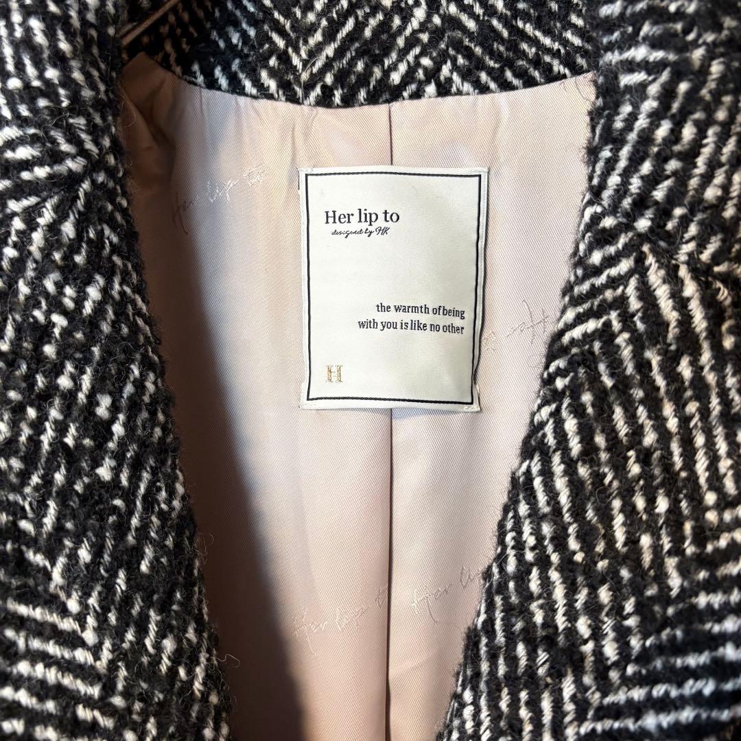 デイリーユース ♥ Her lip ヘリンボーンウールチェスターコートM・Herlipto 新作