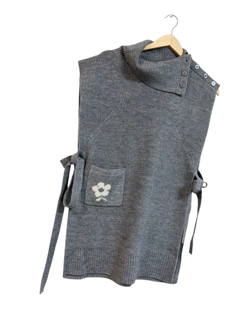 エムズグレイシー お花モチーフニットジレ42L・M'S GRACY