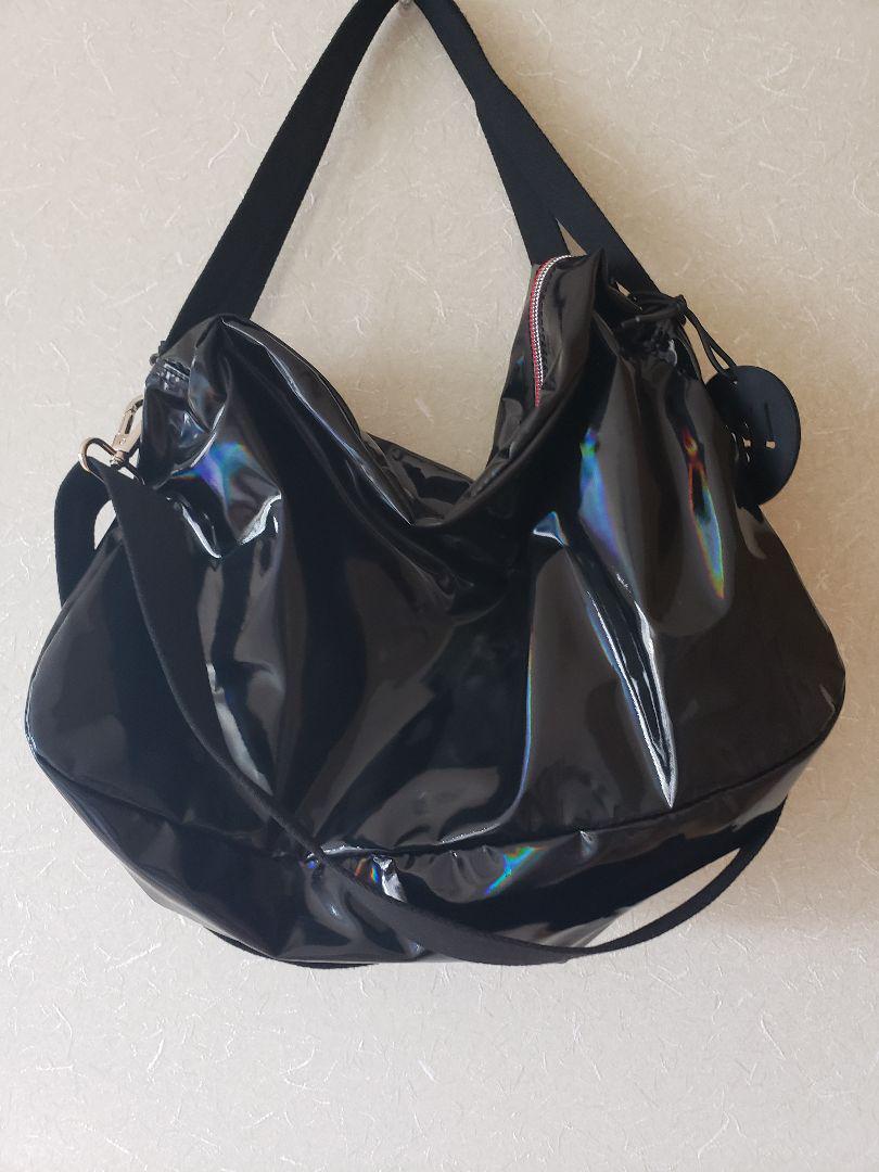 JACK GOMME ジャックゴム 光沢 黒い ショルダー バッグ