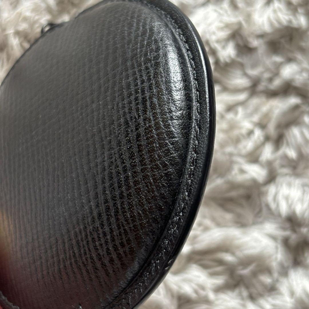 美品　ロエベ　レザー　ラウンド　コインケース　黒　ブラック　LOEWE 美品】 LOEWE ロエベ コインケース 小銭入れ 財布 黒 レザー 小物