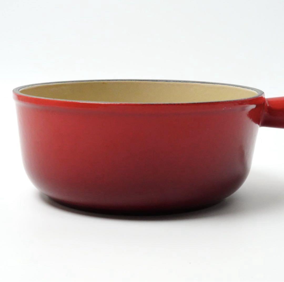 【美品】LE CREUSET　ソースパン　チェリーレッド　18cm