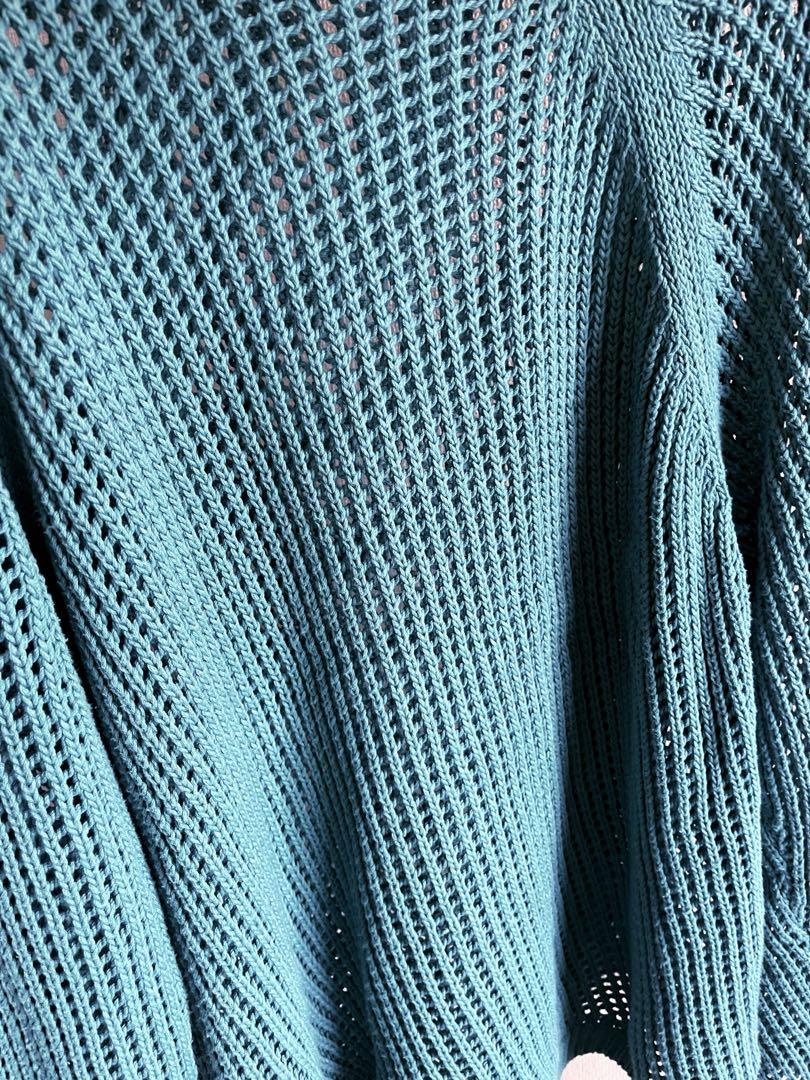 トップス UNUSED 3G MESH PULLOVER TURQUOISE 1