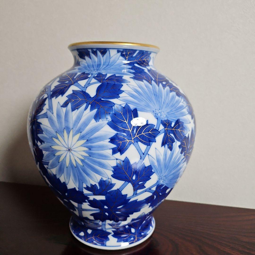 ②オールド香蘭社　菊　花瓶