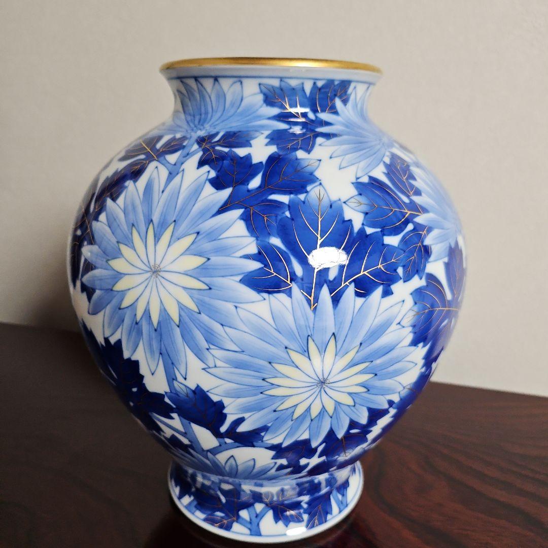 ②オールド香蘭社　菊　花瓶