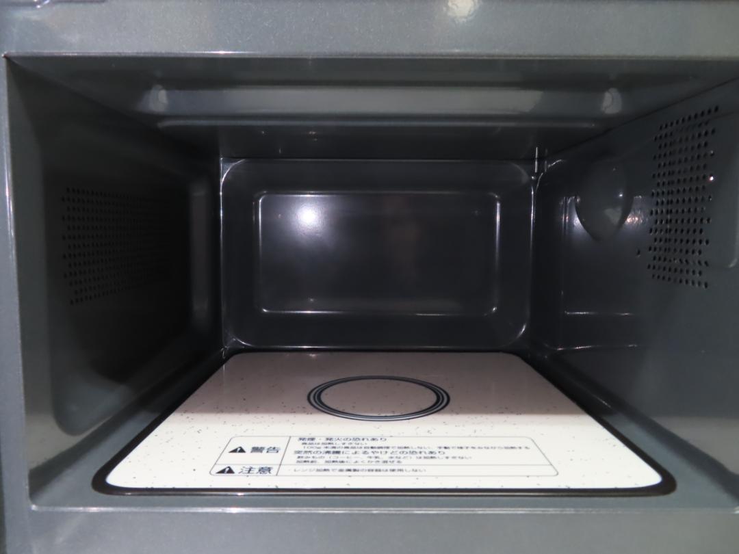 エディオン e angle 2019年製 レトロデザイン フラット 電子レンジ