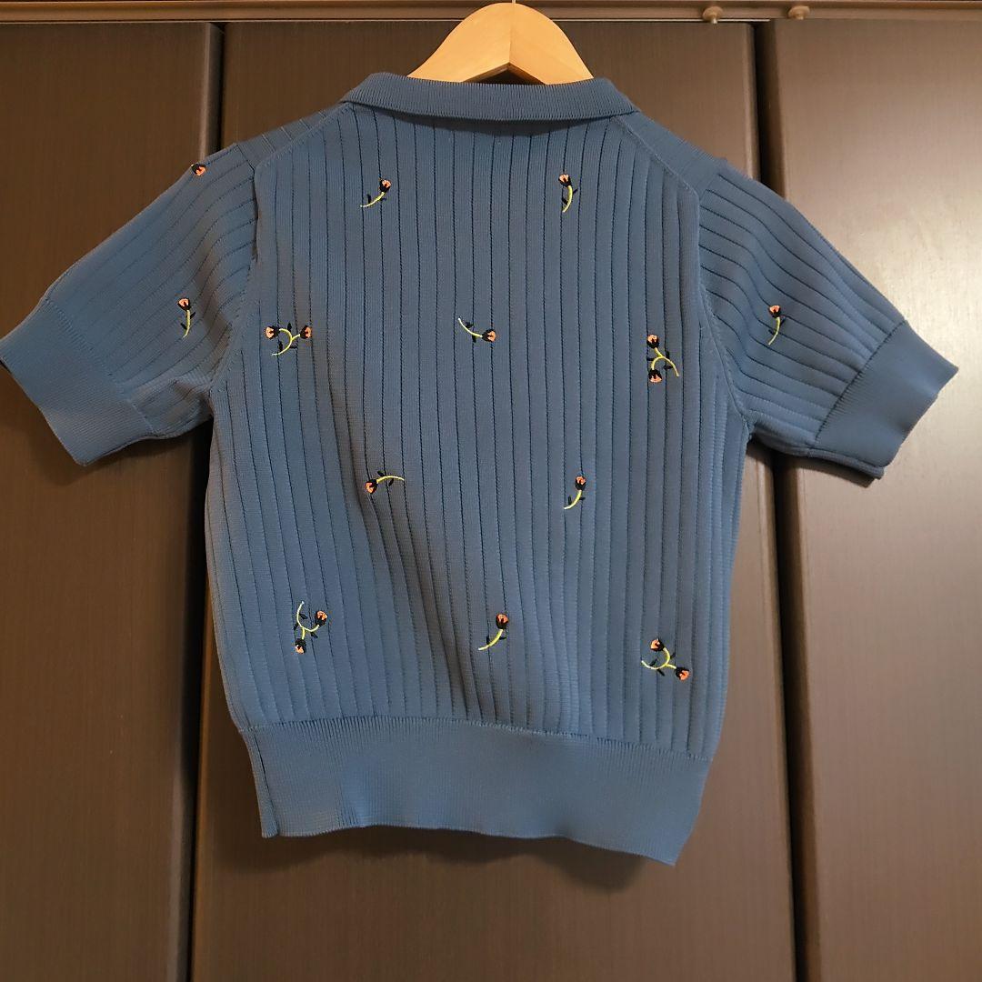 充実の品 半袖 つぼみ刺繍ポロ衿 アイアムアイ ポロシャツ サマー リブ トップス