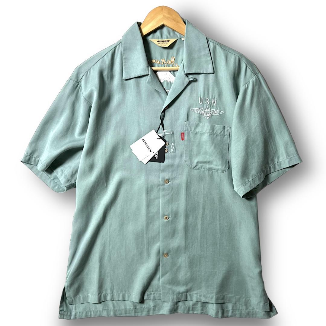 M アヴィレックス EMBROIDERY SHIRT JAPAN グリーン系