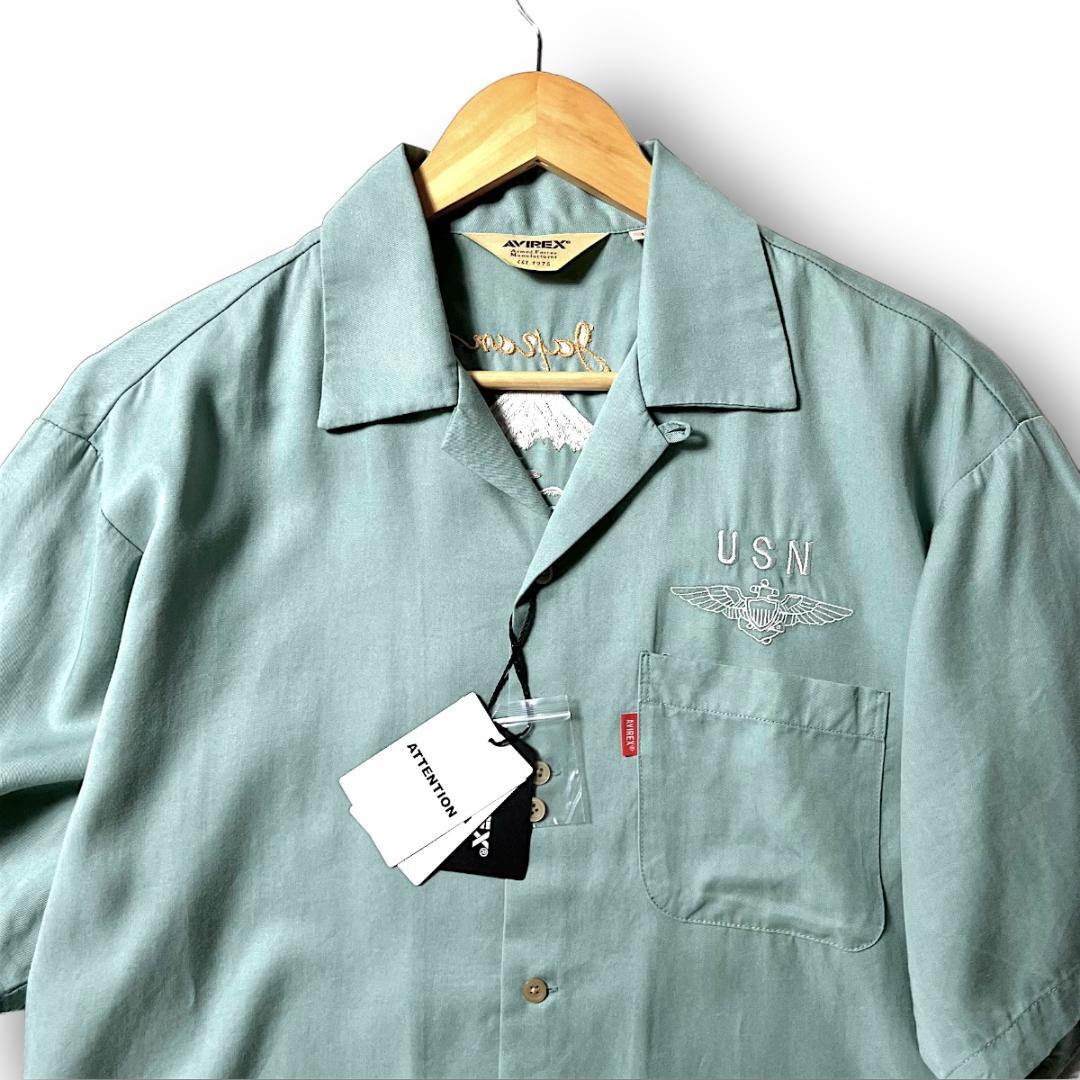 M アヴィレックス EMBROIDERY SHIRT JAPAN グリーン系