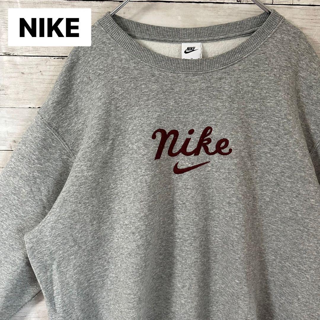 NIKE ナイキ スウェット XL 刺繍ロゴ 筆記体ロゴ センターロゴ