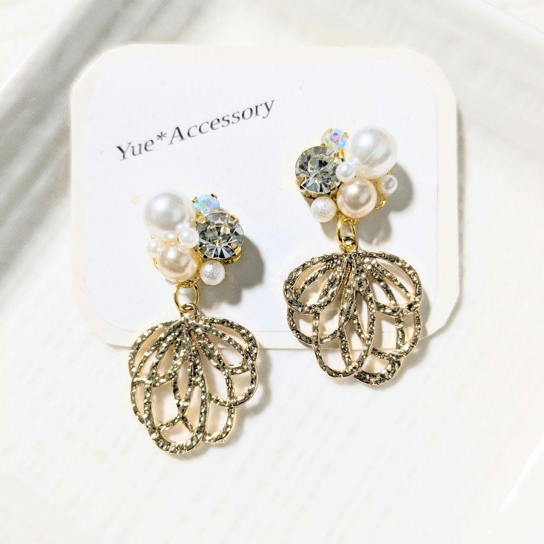 ♡ハンドメイド♡ビジューピアスイヤリング№590G A-253 ハンドメイド☆ビジューピアス／イヤリング - メルカリ