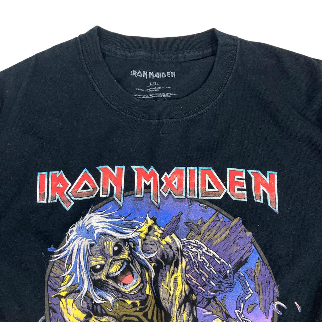 04M911◯IRON MAIDEN 黒 ヴィンテージ 半袖 バンドTシャツ L