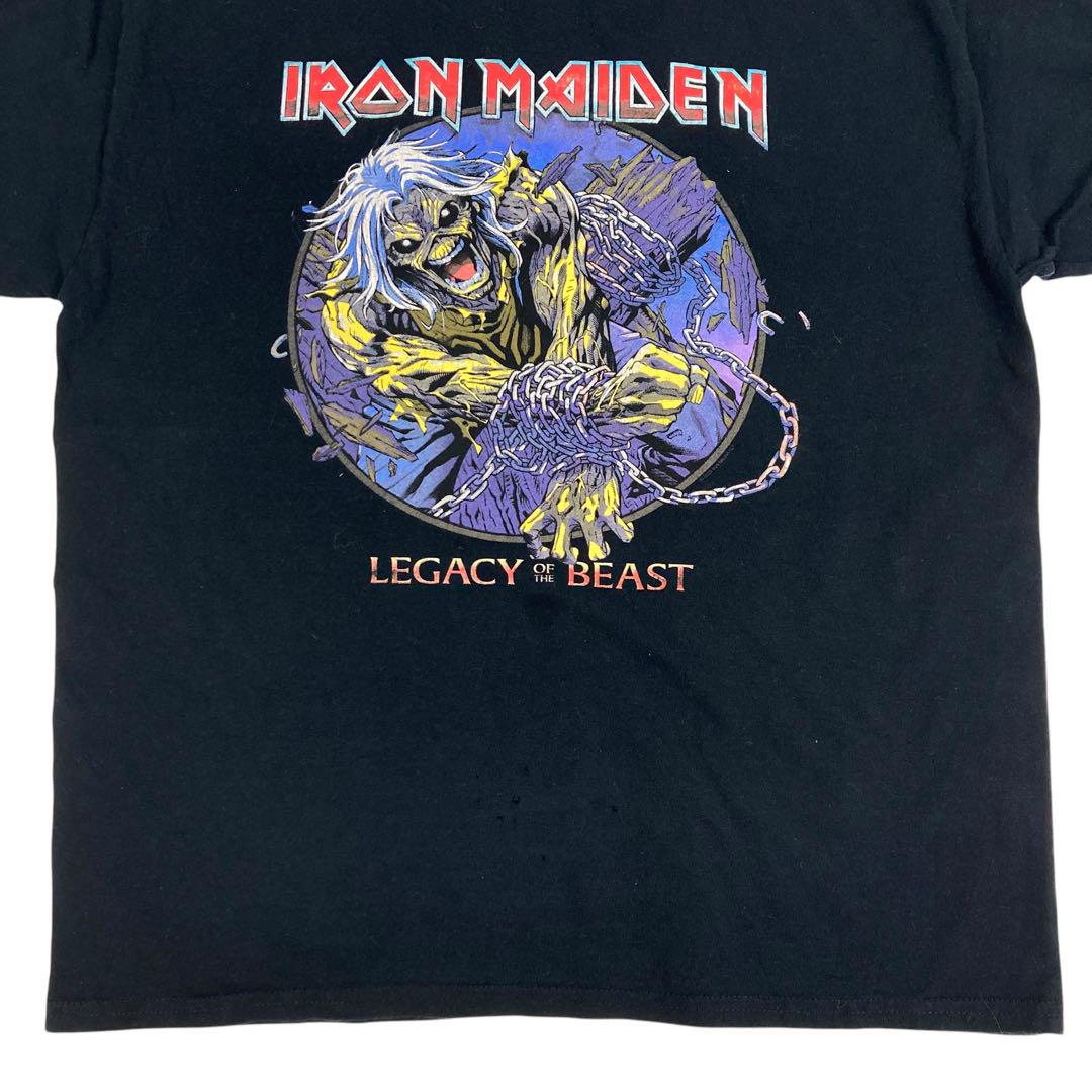 04M911◯IRON MAIDEN 黒 ヴィンテージ 半袖 バンドTシャツ L