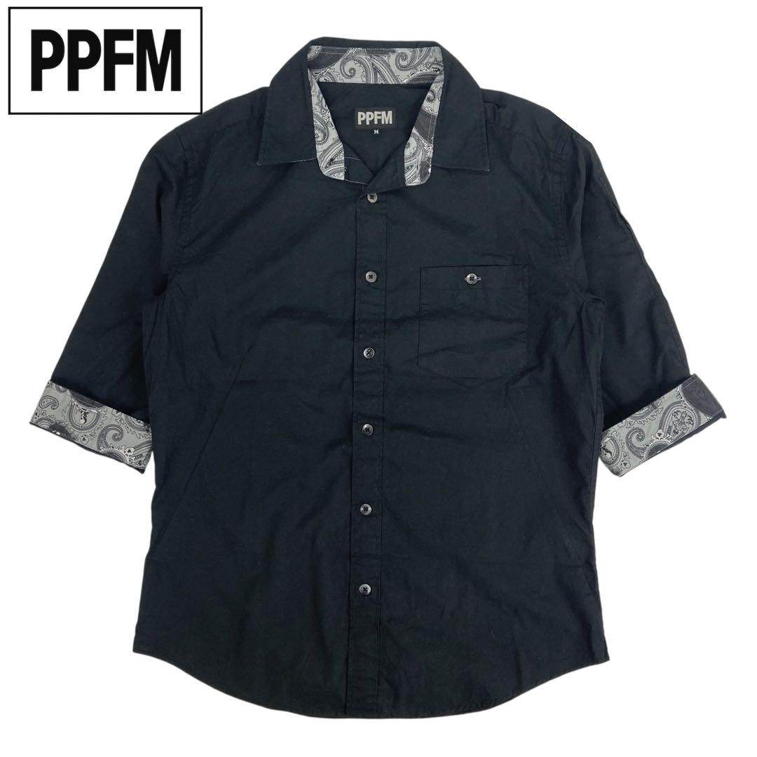 05M951◯ PPFM ペイズリー 七分袖 半袖シャツ Y2K トップス M