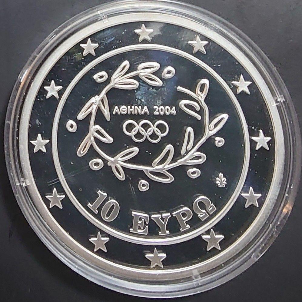 2004年 ギリシャ銀貨 10ユーロ アテネオリンピック記念銀貨 円盤投げ 大型