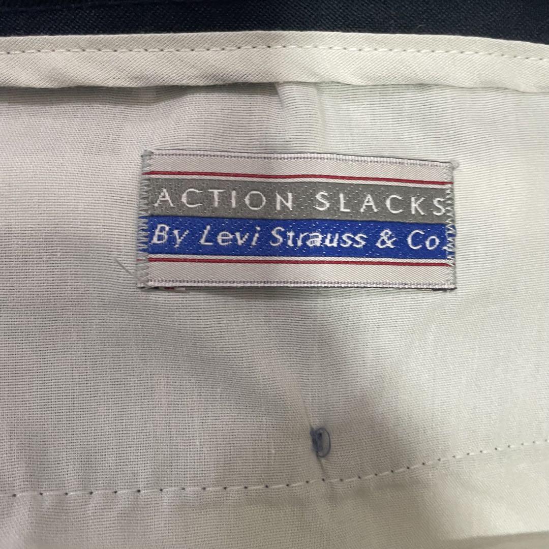 90s Levi's アクションスラックス パンツ ネイビー W38L29