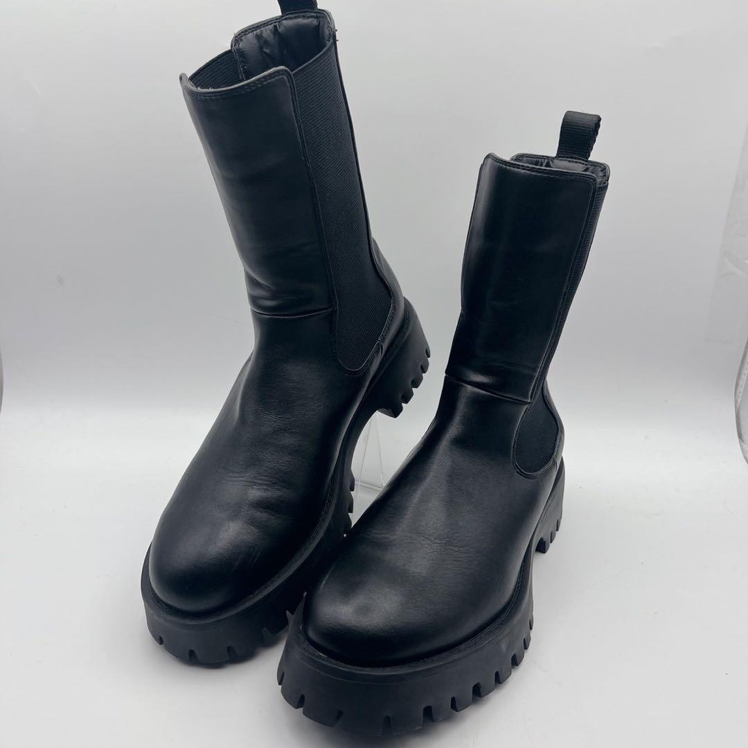 美品✨アダムエロペ トラックソール チェルシーブーツ ブラック 24 厚底