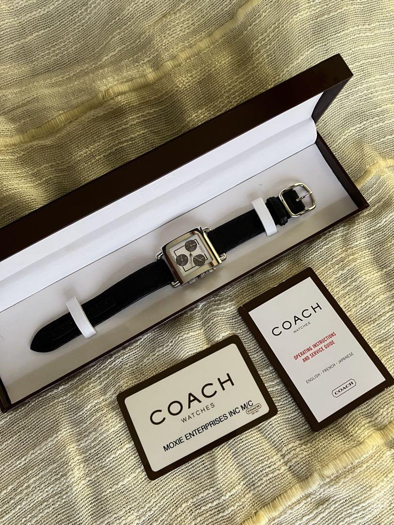 【 美品・稼働品】COACH コーチ 0253 腕時計 クロノグラフ スクエア