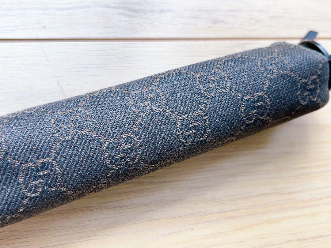 【海外限定】 ブラウン グッチ GUCCI 黒 筆箱 ペンケース GG柄 小物