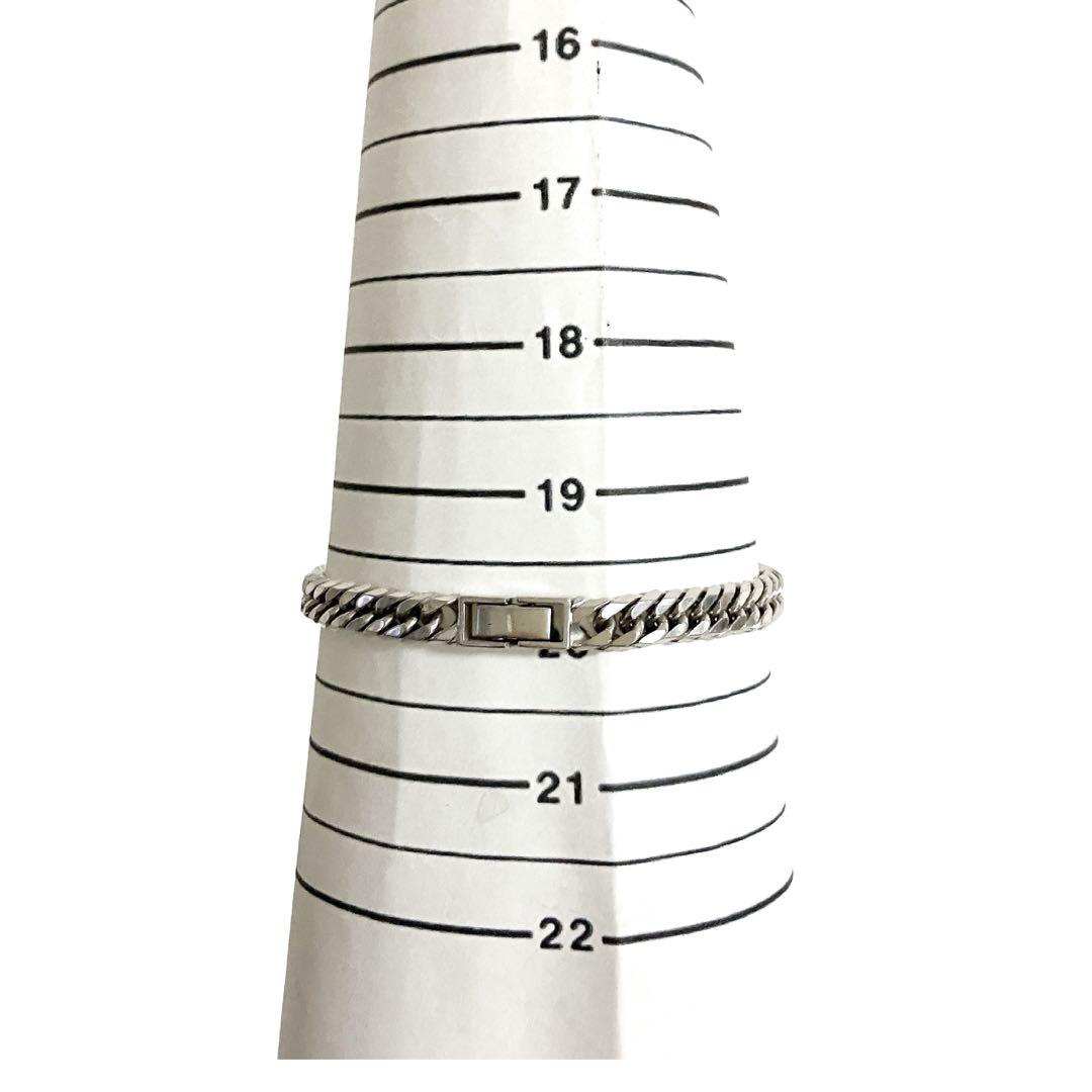 六面 ダブル 喜平 ブレスレット SILVER 925 シルバー 20cm