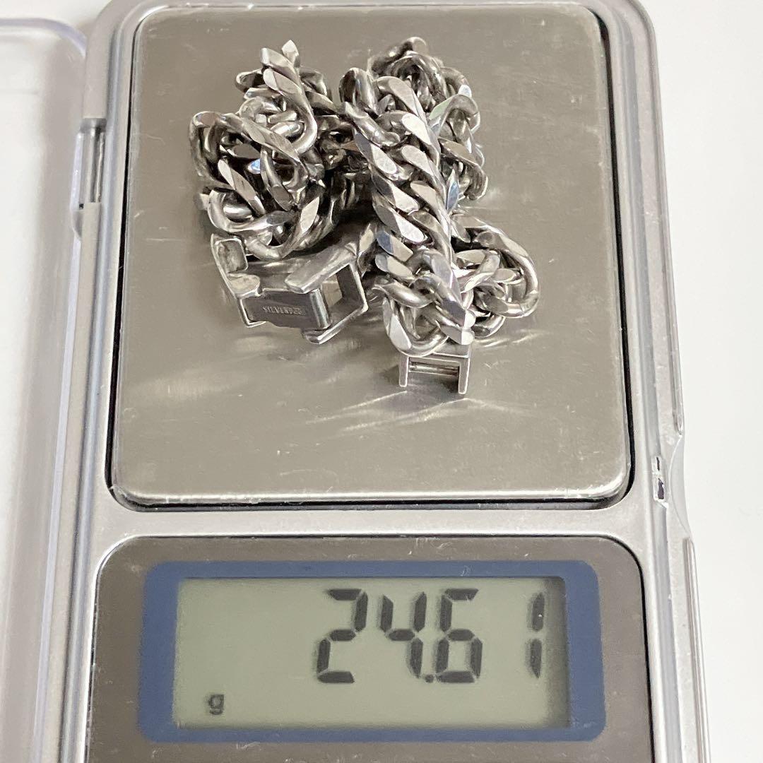 六面 ダブル 喜平 ブレスレット SILVER 925 シルバー 20cm