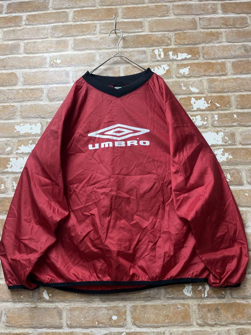00s アンブロ　ナイロンプルオーバー　ナイロンジャケット　赤　UMBRO