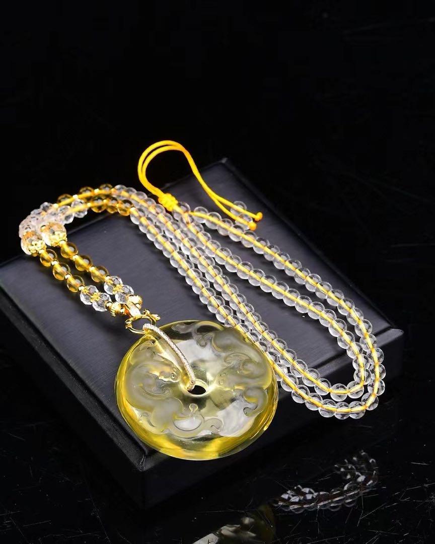 【天然】シトリン ネックレス81.2g 画像1