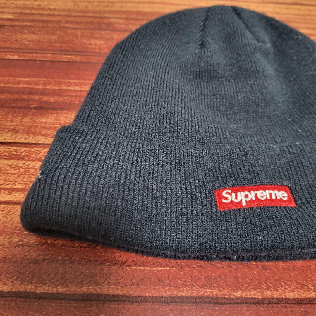 6900□Supreme ニューエラ コラボ ニット帽 ネイビーbc11yt